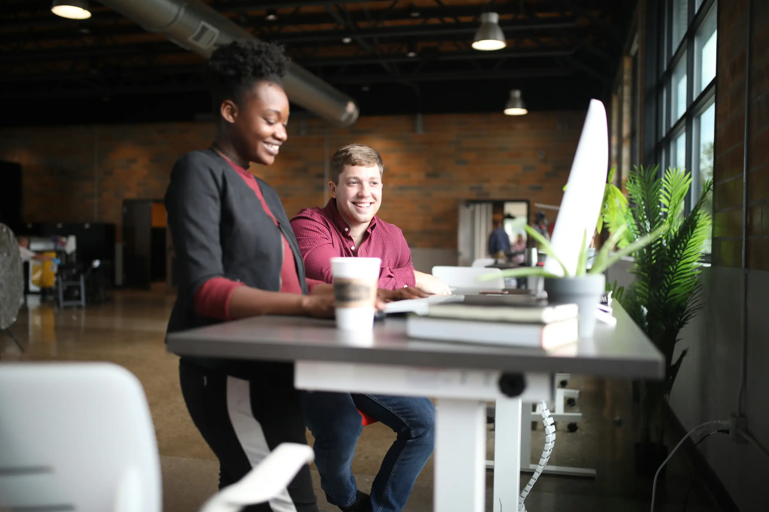A positive and collaborative company culture focused on innovation, teamwork, and employee growth